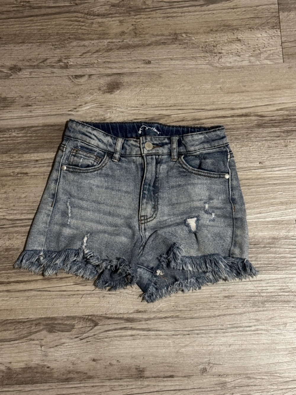 art class Distressed Frayed-Hem Denim Shorts - Blue size 7/8 girls